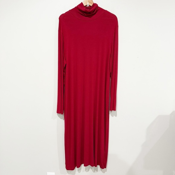 UNIVERSAL STANDARD Foundation Long Sleeve Turtleneck Dress Red Dahlia Size Large - Picture 3 of 10